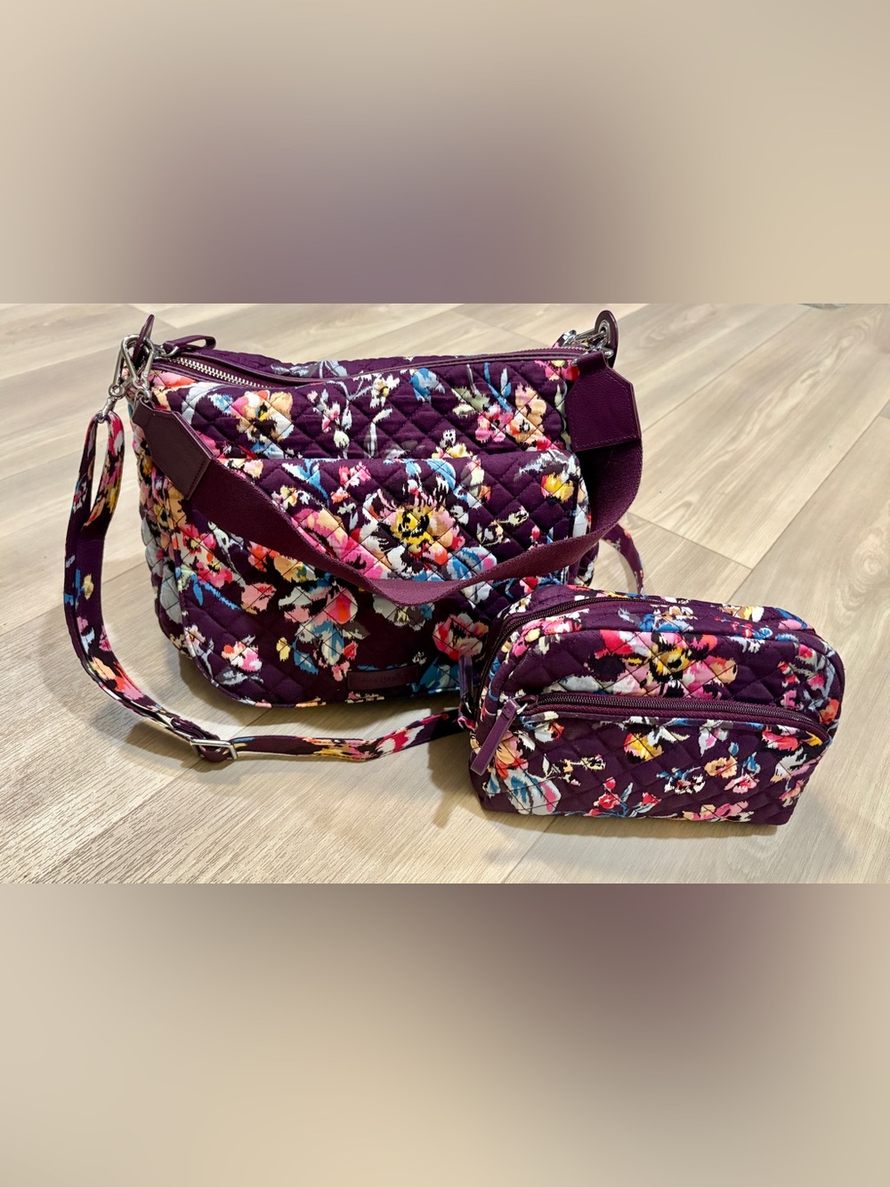 Vera Bradley Indiana Rose Carson Mailbag Crossbody & Makeup Bag